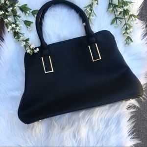 Black Faux Leather Large Tote Bag
